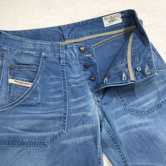 DIESEL Wirky Wide Boot Jean Women 32x31 (30/32 tag) Light Whisker Wash ITALY - Picture 4 of 16